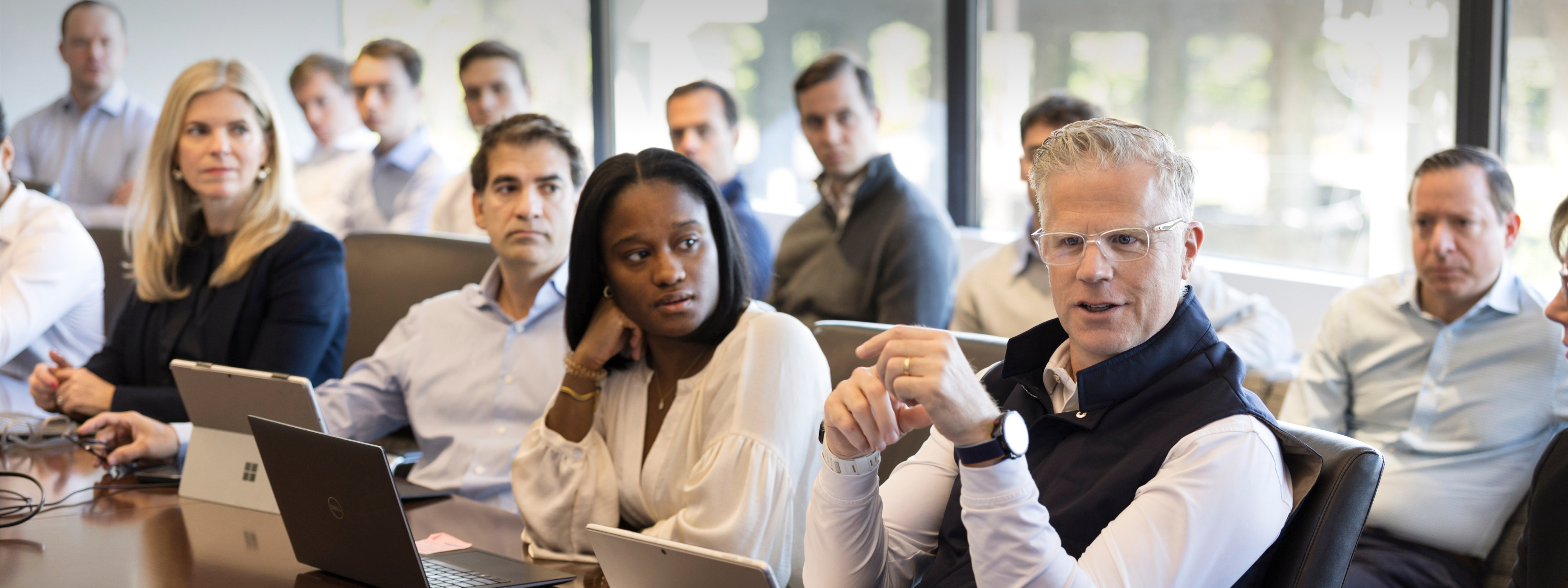 Team collaborating in modern office environment